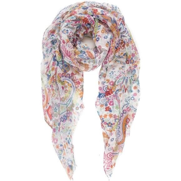 Lightweight Scarf for Women Paisley Shawl Wrap Summer Fall Fashion Accessories - Picture 6 of 6